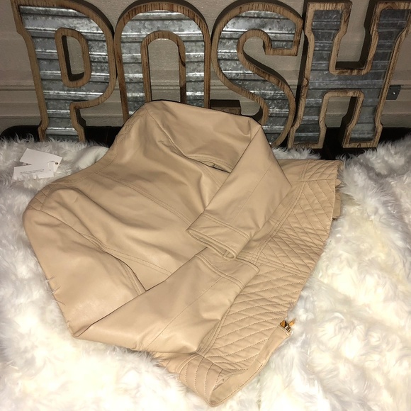 Tory Burch Daphne Jacket Beige Lambskin - Picture 5 of 7